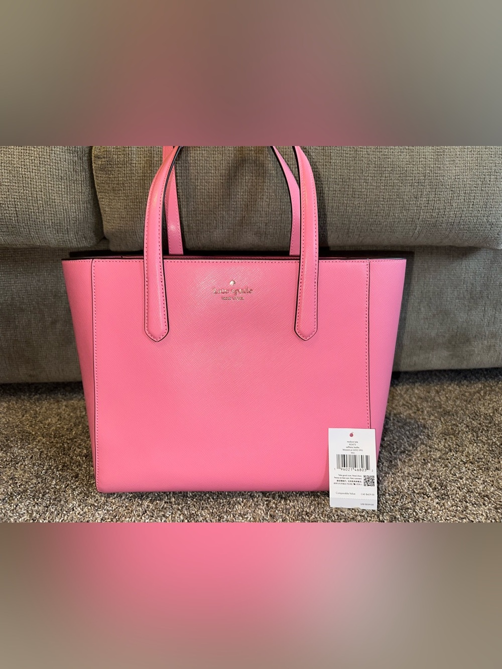 kate spade Bright Pink Staci Saffiano Leather Tote